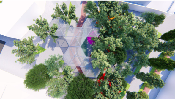 Invisible climate control via radiant ceiling panels in Seville’s bus shelters