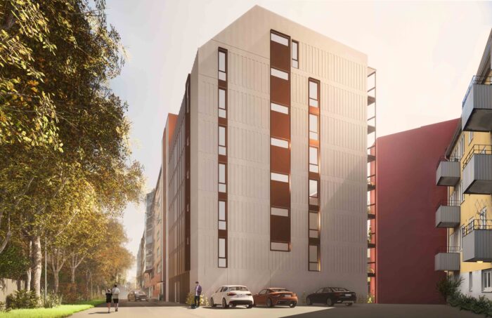 Residential project with underfloor heating adapted for apartments