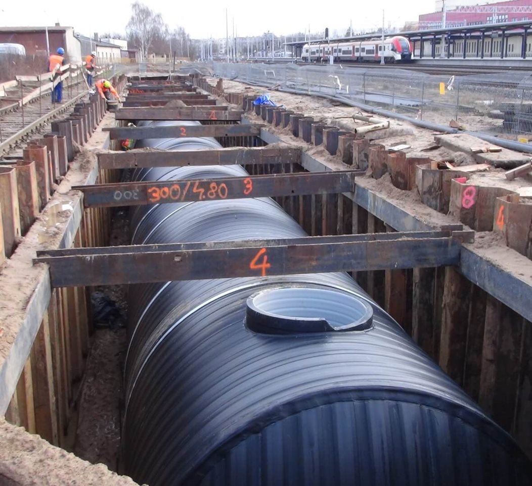 Storm water of the railway station