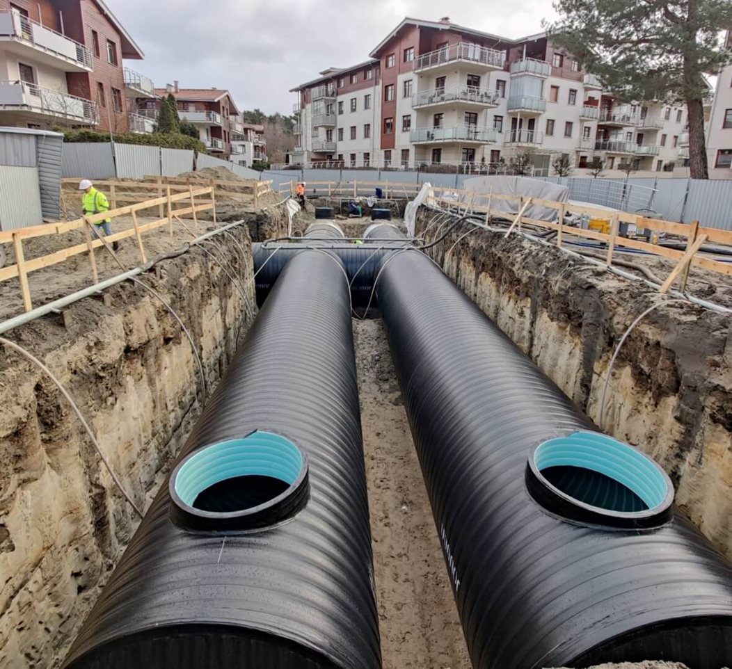 Retention tanks in the Neptun Park housing estate