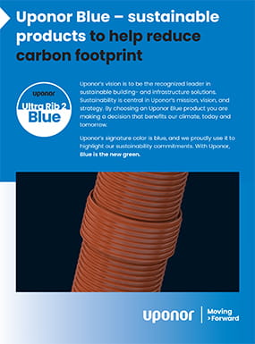 Ultra Rib 2 Blue - sustainable gravity sewer pipe | Uponor